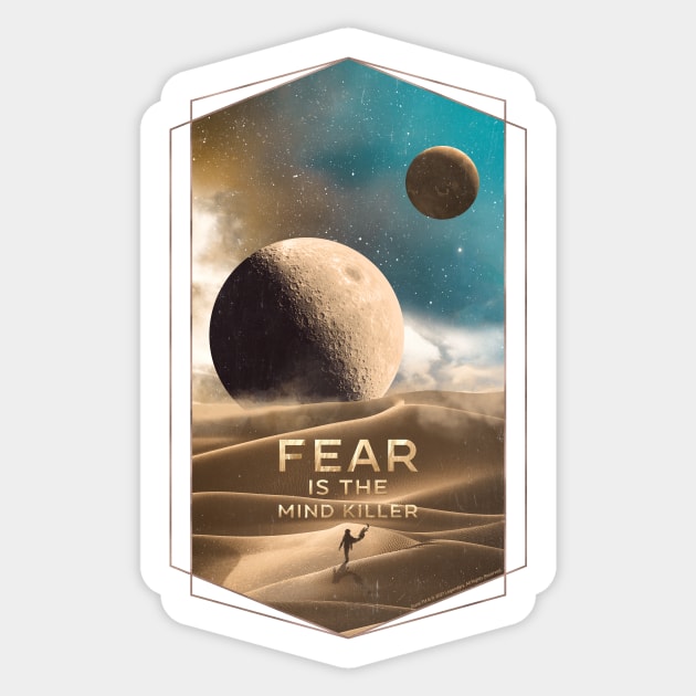 Dune Moons, Muad’Dib on Arrakis Sticker by Dream Artworks